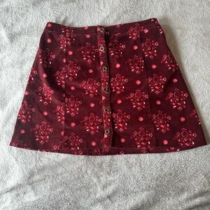 Floral Corduroy Skirt